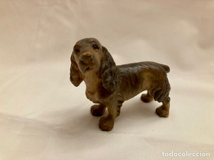 Vintage: Figura de cocker en madera