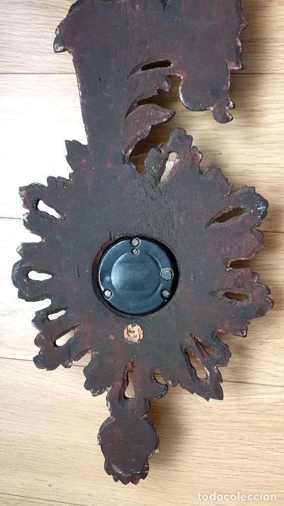 Vintage: BAR&Oacute;METRO CON BASE DE MADERA TALLADA - Foto 10