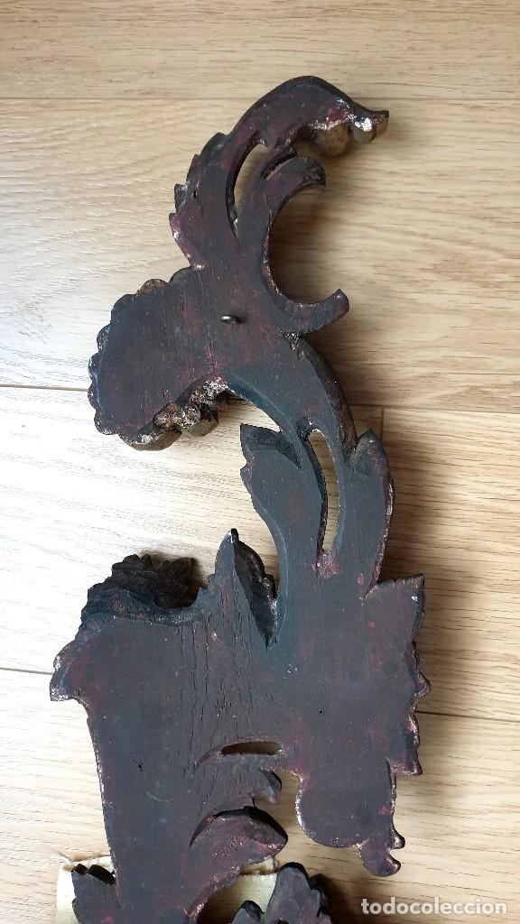 Vintage: BAR&Oacute;METRO CON BASE DE MADERA TALLADA - Foto 11
