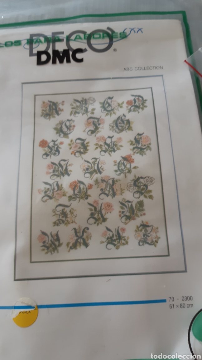 Vintage: KIT PARA BORDAR TELA, HILOS, AGUJA Y GRAFICO