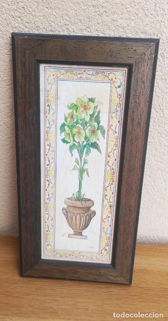 Vintage: CuADRO MADERA MOTIVOS FLORALES - Foto 1