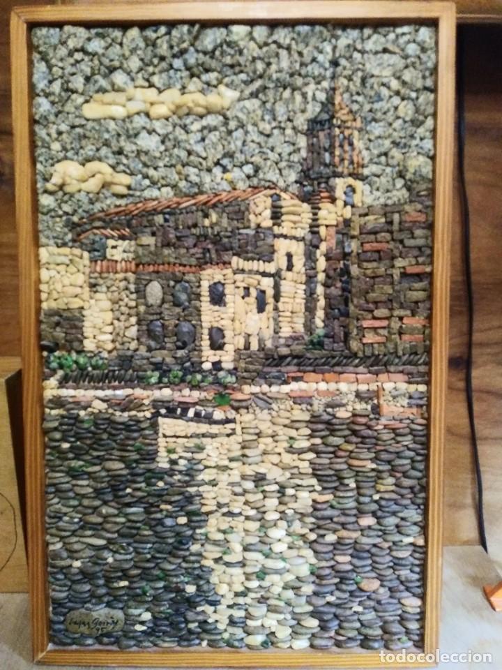 Vintage: Cuadro mosaico hecho con piedras - Foto 1