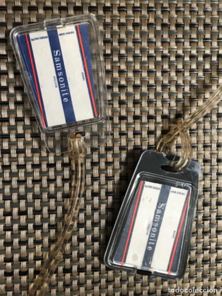 Vintage: 2 etiquetas Samsonite para identificar maletas