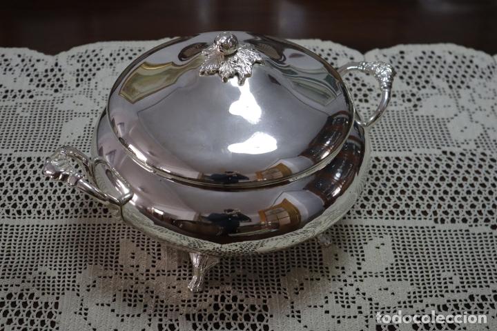 Vintage: Sopera de metal plateada. Centro de mesa - Foto 2