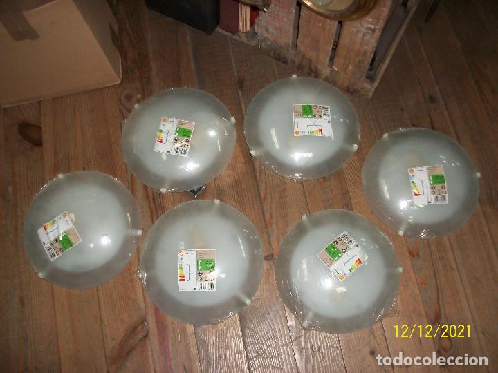 Vintage: LOTE DE 6 PLAFONES-LLUM-NUEVOS - Foto 1