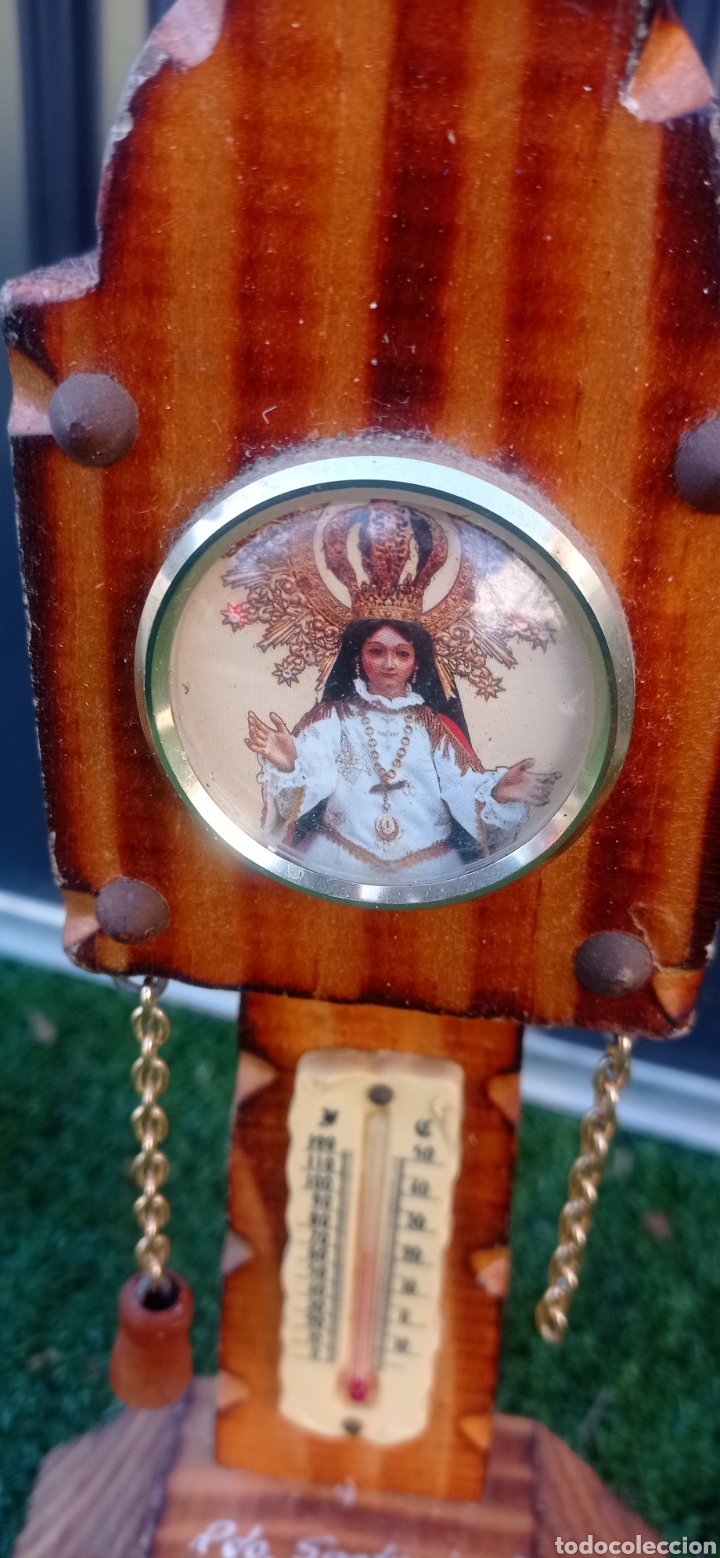 Vintage: Term&oacute;metro madera virgen de la Esperanza Calasparra - Foto 4