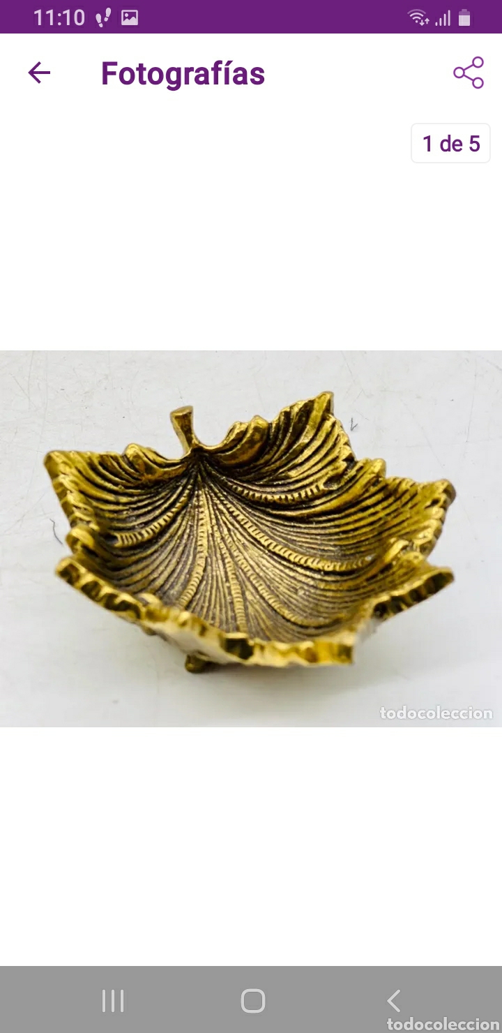 Vintage: Bandeja de Hoja, Bronce , medidas 10 cms aproximadamente.