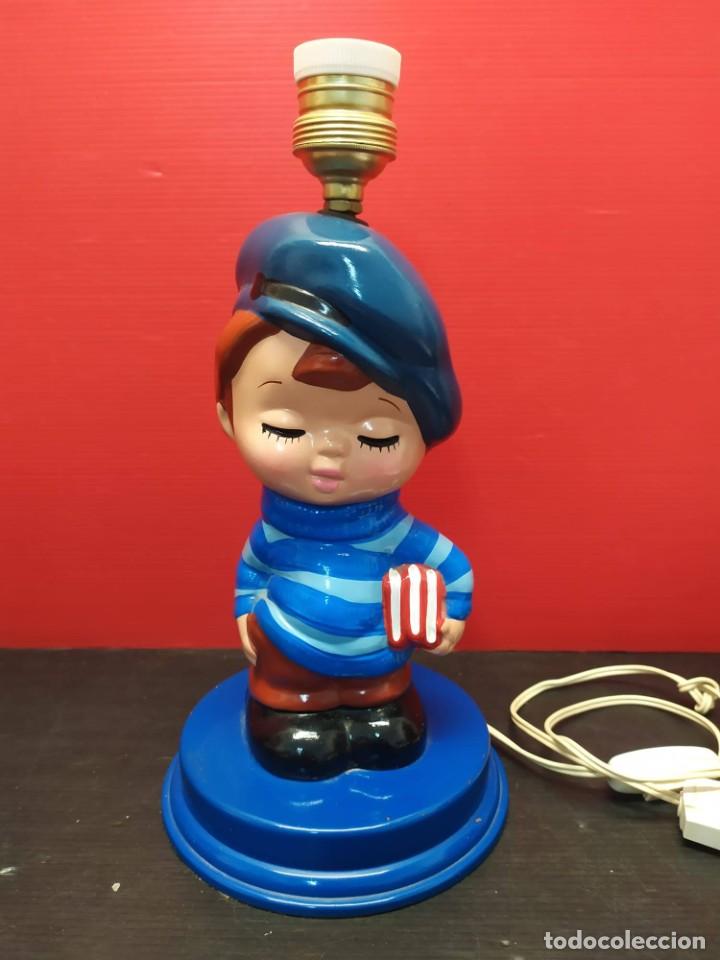 Vintage: preciosa lampara de mesita figura ni&ntilde;o vintage a&ntilde;os 70/80