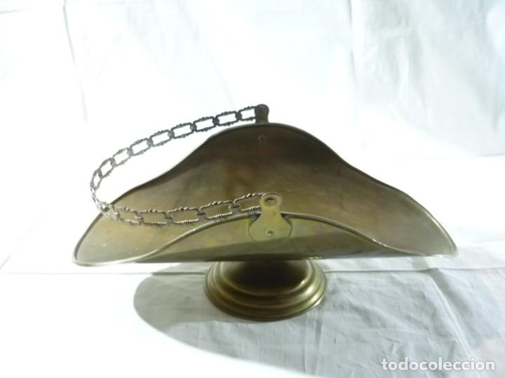 Vintage: Centro de mesa en forma de cesta de bronce o lat&oacute;n - Foto 6