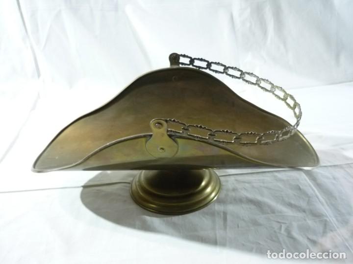 Vintage: Centro de mesa en forma de cesta de bronce o lat&oacute;n - Foto 7
