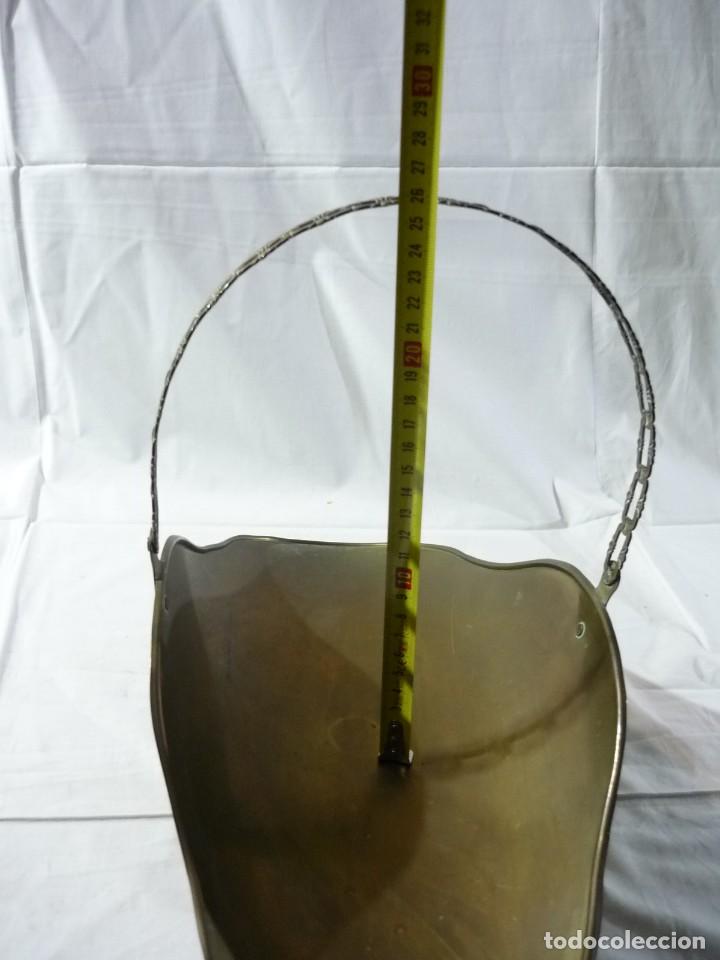 Vintage: Centro de mesa en forma de cesta de bronce o lat&oacute;n - Foto 13