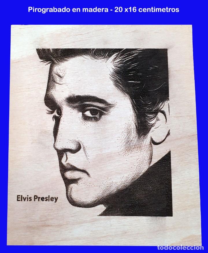 Vintage: Elvis Presley - Pirograbado en madera
