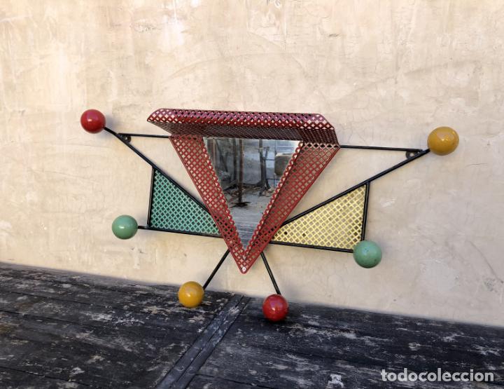 Vintage: Antiguo Perchero Bolas Estilo Roger Feraud - Foto 5
