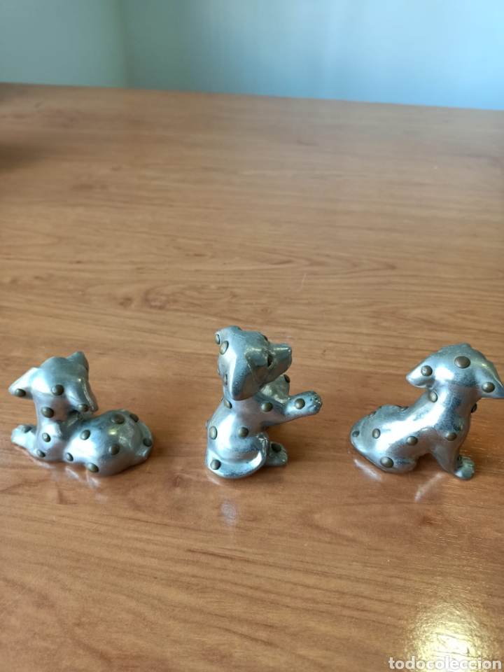 Vintage: Tres figuras de perros de metal - Foto 2