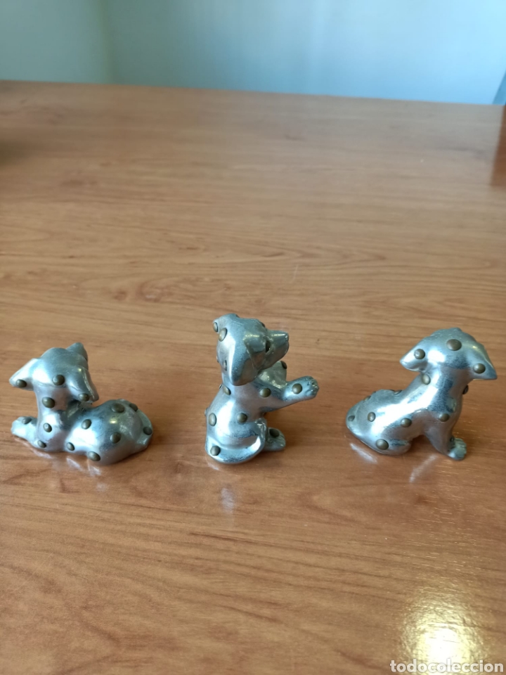 Vintage: Tres figuras de perros de metal - Foto 4