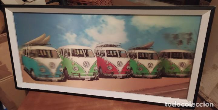 Vintage: CUADRO ENMARCADO VOLKSWAGEN,EFECTO 3D,TRIDIMENSIONAL, - Foto 1