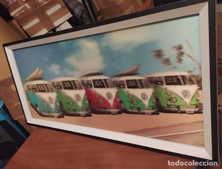 Vintage: CUADRO ENMARCADO VOLKSWAGEN,EFECTO 3D,TRIDIMENSIONAL, - Foto 2