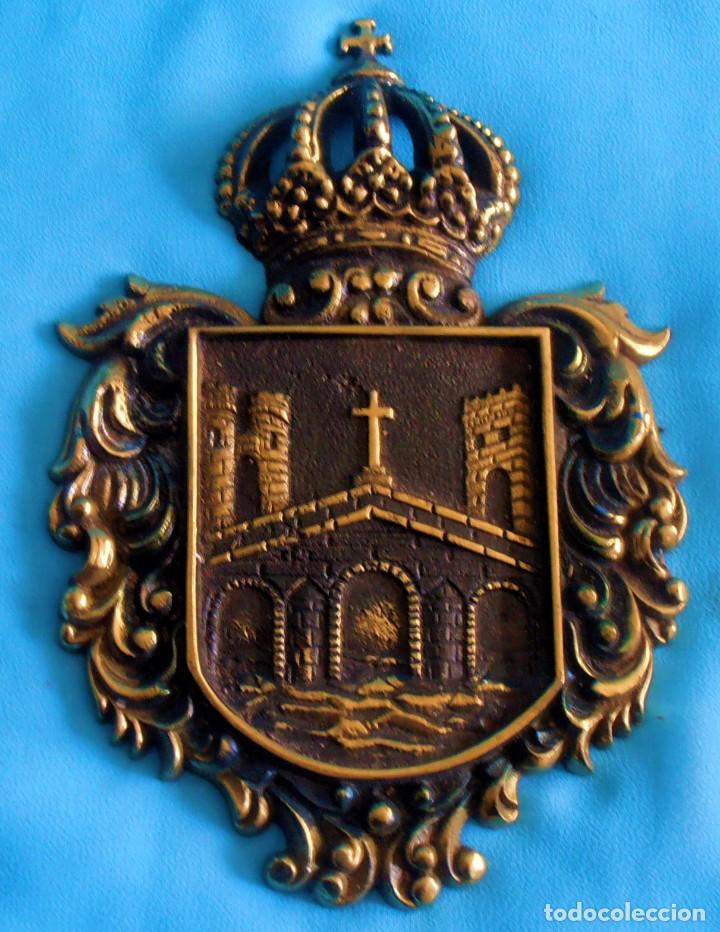 Vintage: ESCUDO DE LA CIUDAD DE PONTEVEDRA, DE BRONCE - Foto 1
