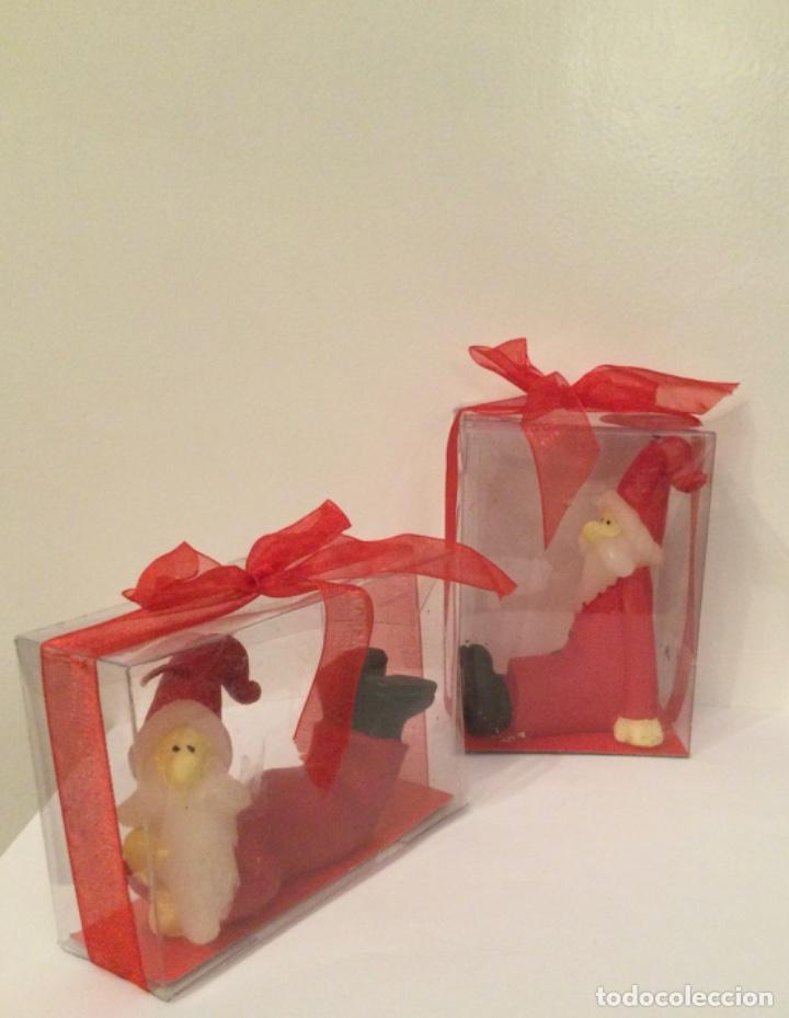 Vintage: 2 VELAS CON FORMA DE PAPA NOEL