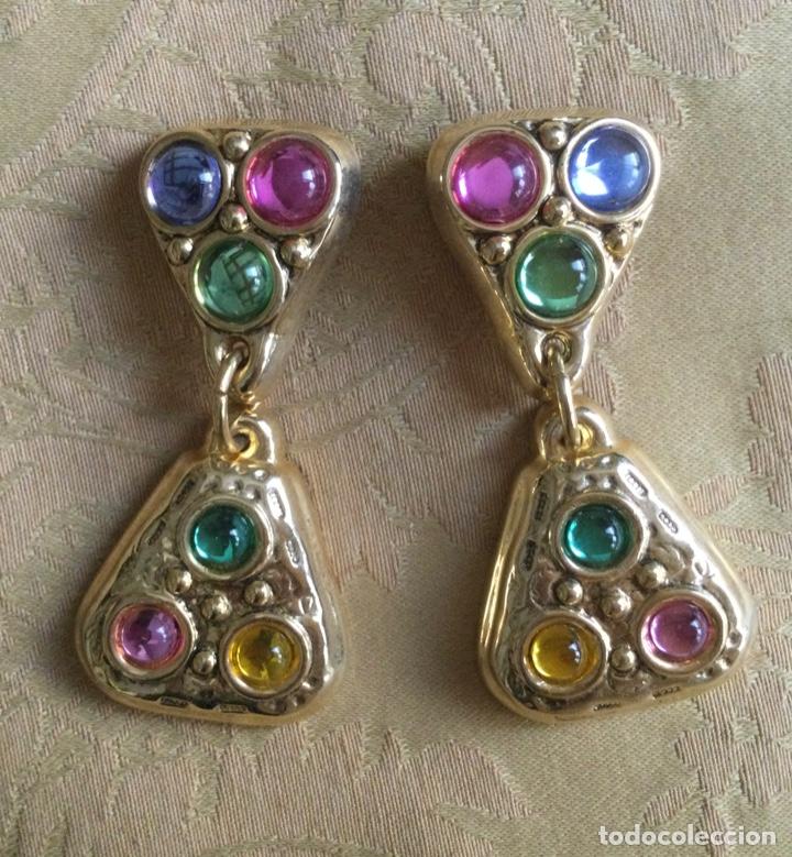 Vintage: PENDIENTES VINTAGE METAL DORADO