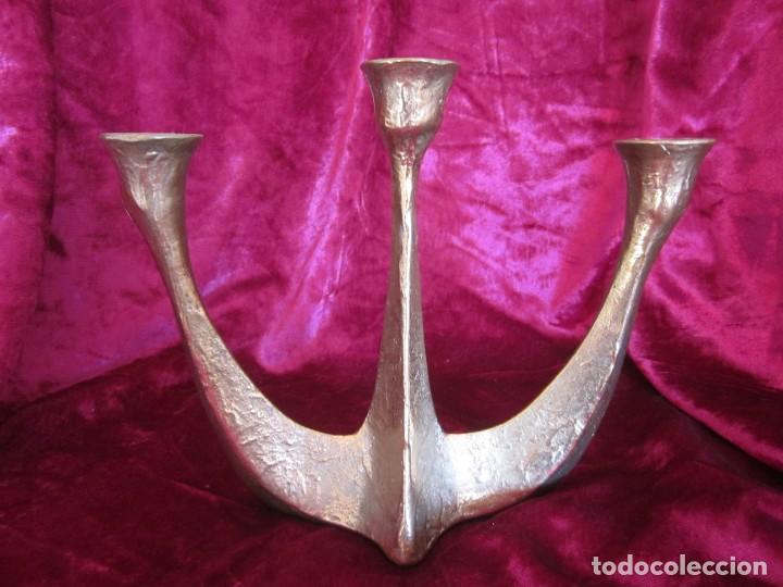 Vintage: CANDELABRO DE BRONCE BRUTALIST, VINTAGE. - Foto 1