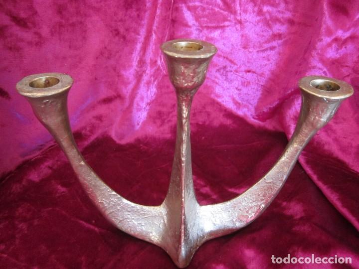 Vintage: CANDELABRO DE BRONCE BRUTALIST, VINTAGE. - Foto 2