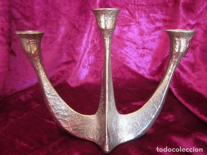 Vintage: CANDELABRO DE BRONCE BRUTALIST, VINTAGE. - Foto 5
