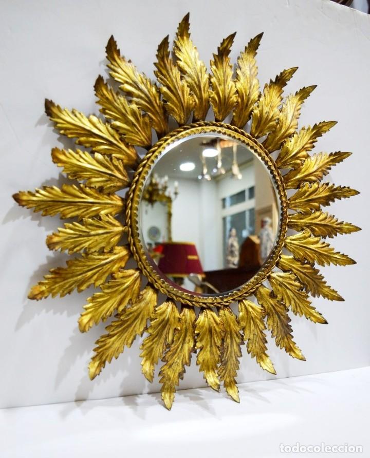 Vintage: Espejo sol metal y pan de oro - Foto 4 - 312344098