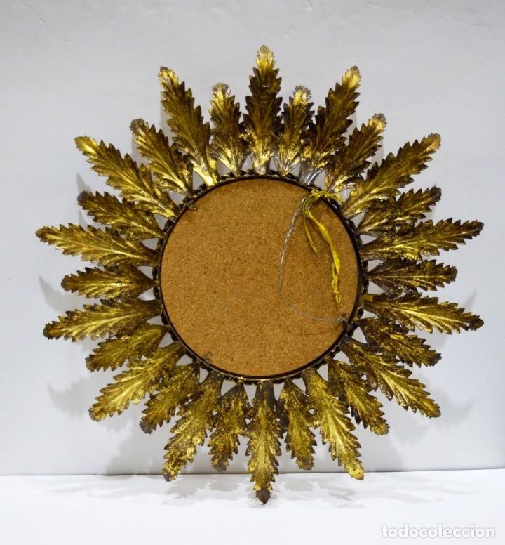Vintage: Espejo sol metal y pan de oro - Foto 5 - 312344098