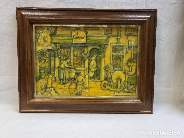 Vintage: CUADRO EN RELIEVE ANTON PIECK ,ENMARCADO - Foto 1