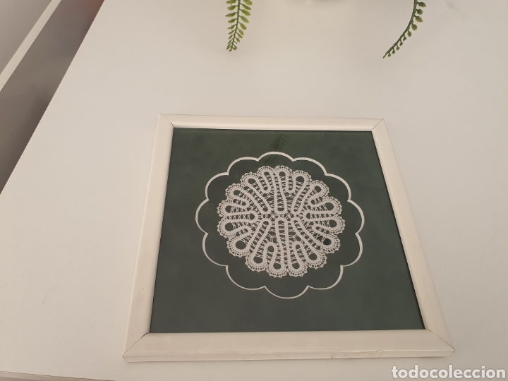 Vintage: cuadro de crochet .