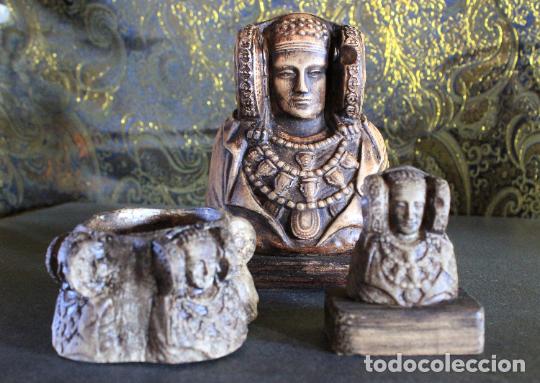 Vintage: Conjunto Dama de Elche, Escultura Vintage Dama, Set Figuras Dama de Elche, Arte Primitivo