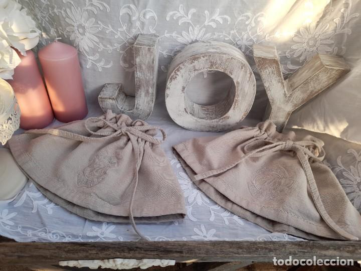 Vintage: 2 cubre-pantallas de lino - Foto 1