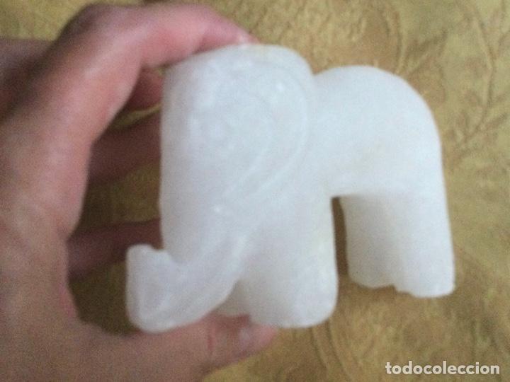 Vintage: ELEFANTE VINTAGE DE ALABASTRO BLANCO - Foto 4