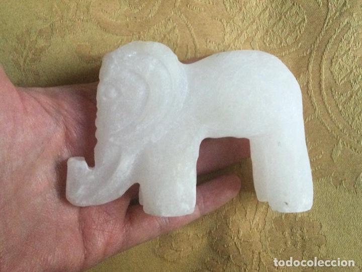 Vintage: ELEFANTE VINTAGE DE ALABASTRO BLANCO - Foto 5