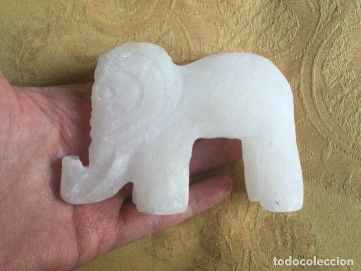 Vintage: ELEFANTE VINTAGE DE ALABASTRO BLANCO - Foto 6