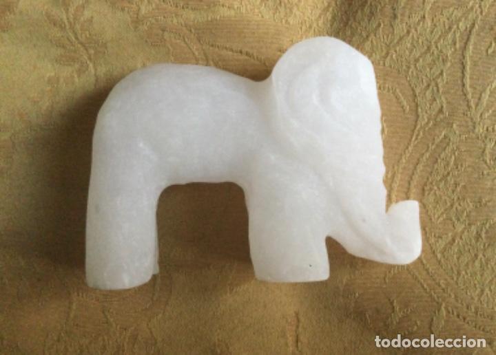 Vintage: ELEFANTE VINTAGE DE ALABASTRO BLANCO - Foto 7