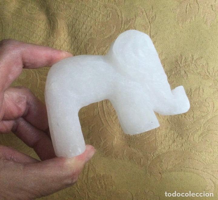 Vintage: ELEFANTE VINTAGE DE ALABASTRO BLANCO - Foto 8