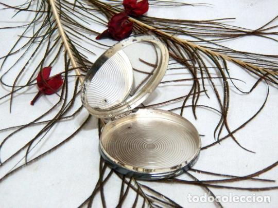 Vintage: Antigua Polvera con Espejo, Antiguo Espejo de Mano, Espejo de Bolsillo, Polvera Metal