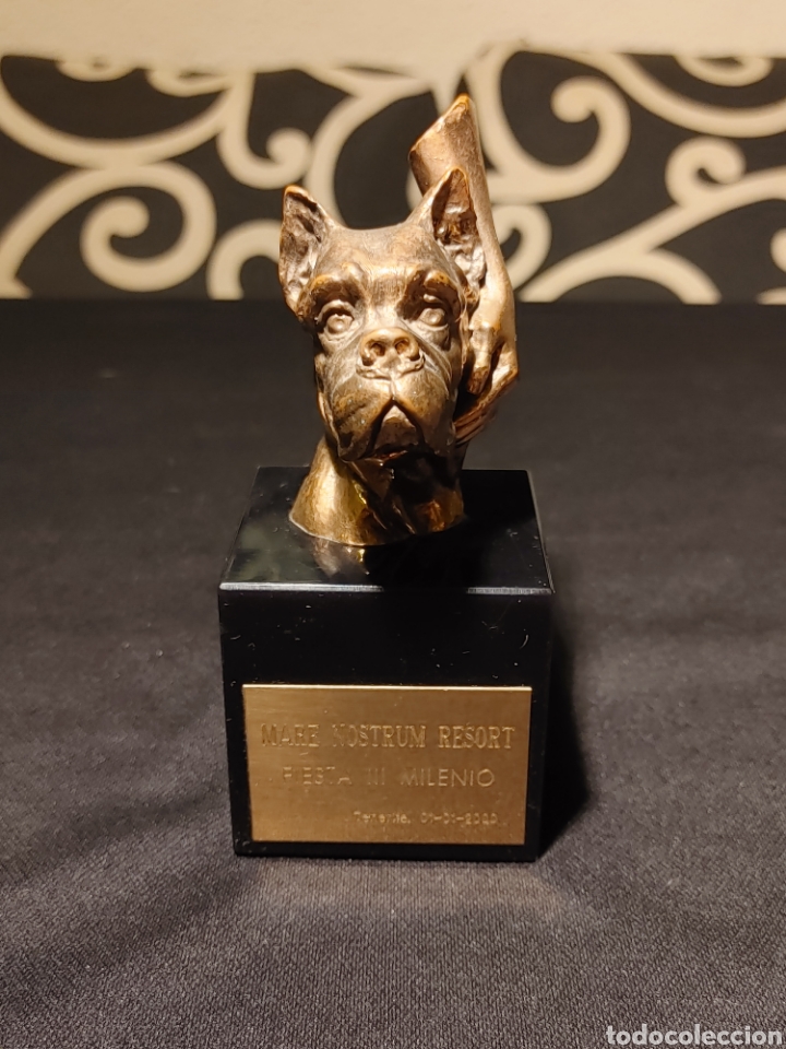 Vintage: Figura de bronce perro