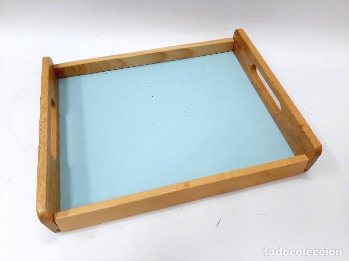 Vintage: Bandeja vintage rectangular de madera con asas - Foto 2