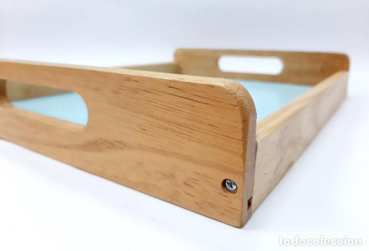 Vintage: Bandeja vintage rectangular de madera con asas - Foto 4