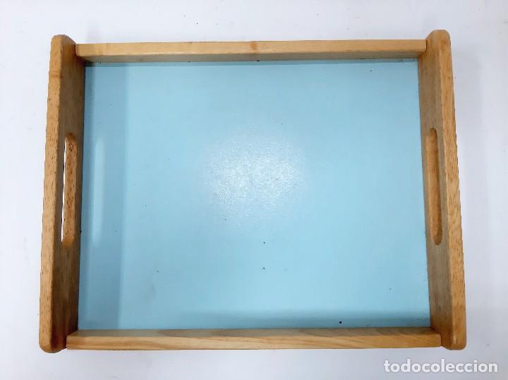 Vintage: Bandeja vintage rectangular de madera con asas - Foto 6