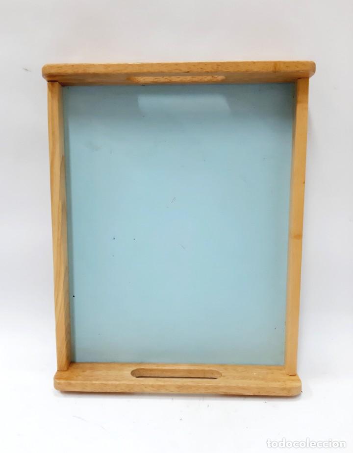 Vintage: Bandeja vintage rectangular de madera con asas - Foto 8