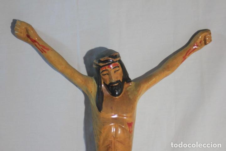 Vintage: CRISTO CRUCIFICADO MADERA CALZON ROJO - Foto 2