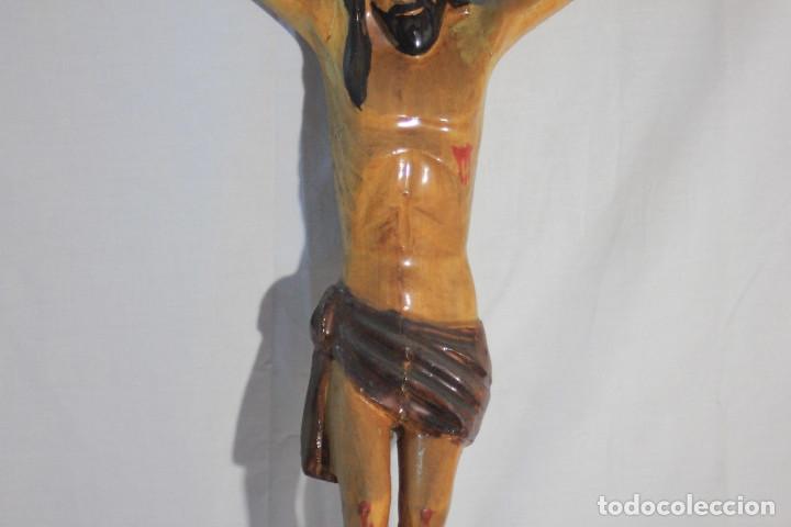 Vintage: CRISTO CRUCIFICADO MADERA CALZON ROJO - Foto 3