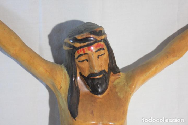 Vintage: CRISTO CRUCIFICADO MADERA CALZON ROJO - Foto 5