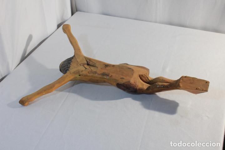 Vintage: CRISTO CRUCIFICADO MADERA CALZON ROJO - Foto 8