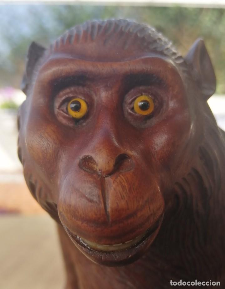 Vintage: Figuras talladas en madera de monos