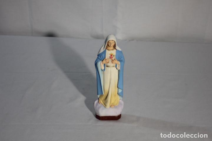 Vintage: FIGURA ESCAYOLA VIRGEN SAGRADO CORAZON DE JESUS